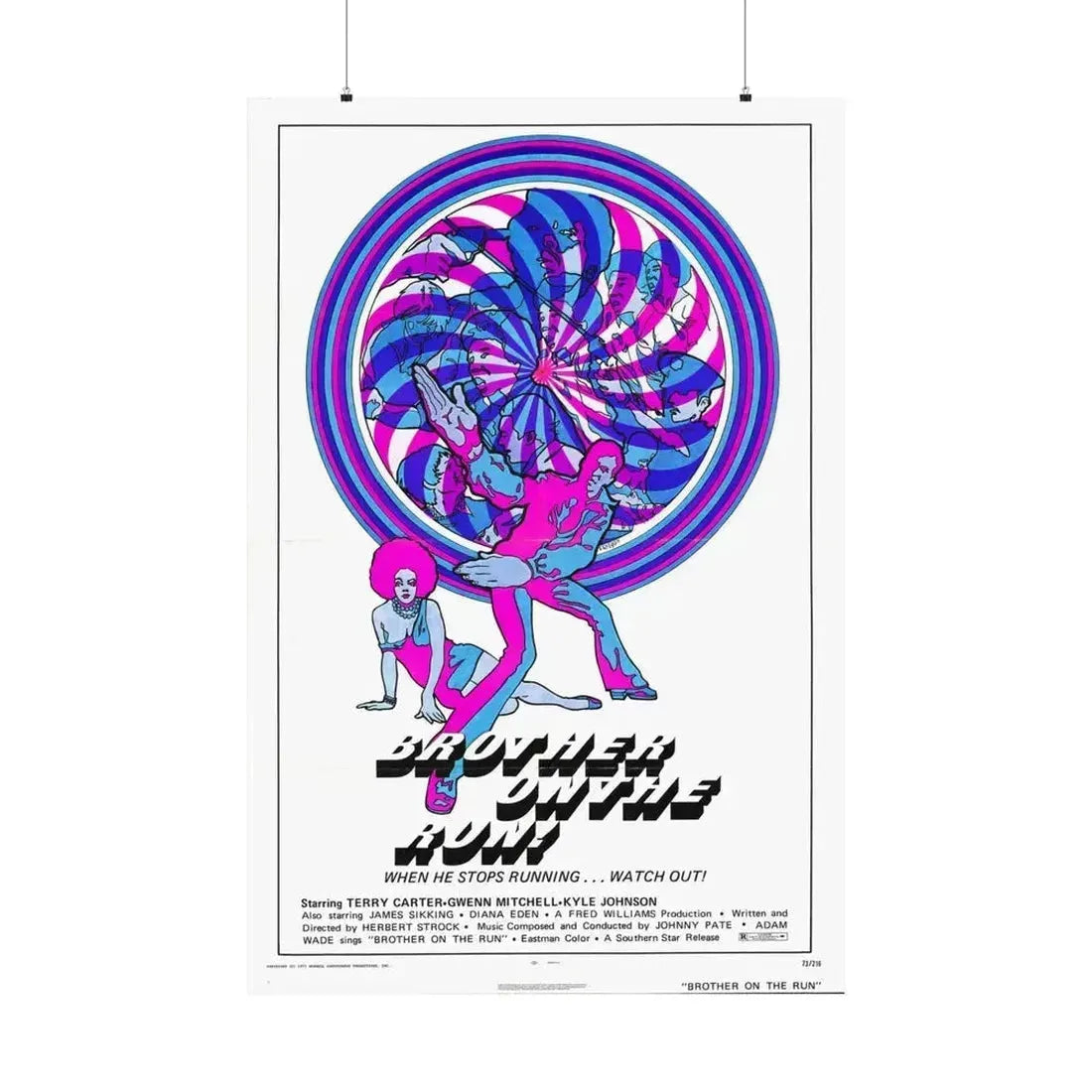 BROTHER ON THE RUN 1973 - Paper Movie Poster 36" x 54" Matte - The Sticker Space