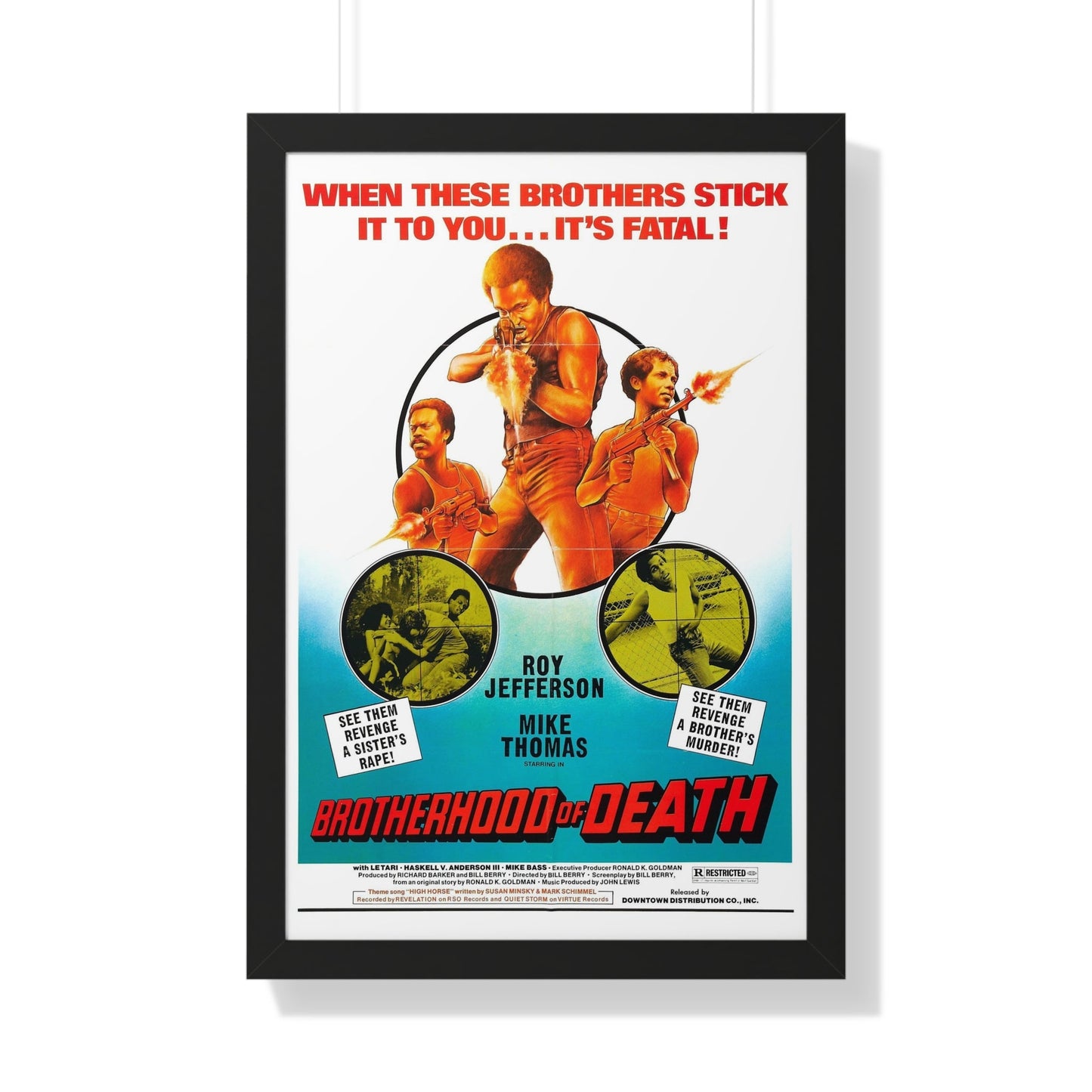 BROTHERHOOD OF DEATH 1976 - Framed Movie Poster-20" x 30"-The Sticker Space