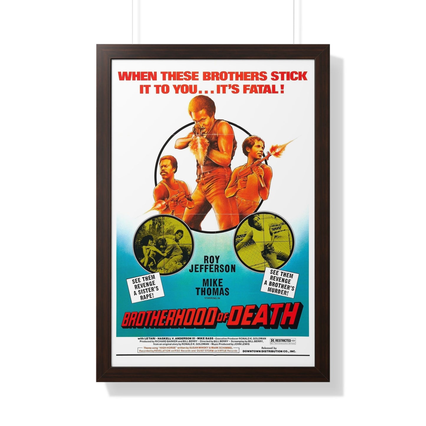 BROTHERHOOD OF DEATH 1976 - Framed Movie Poster-20" x 30"-The Sticker Space