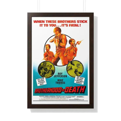 BROTHERHOOD OF DEATH 1976 - Framed Movie Poster 20" x 30" Walnut - The Sticker Space