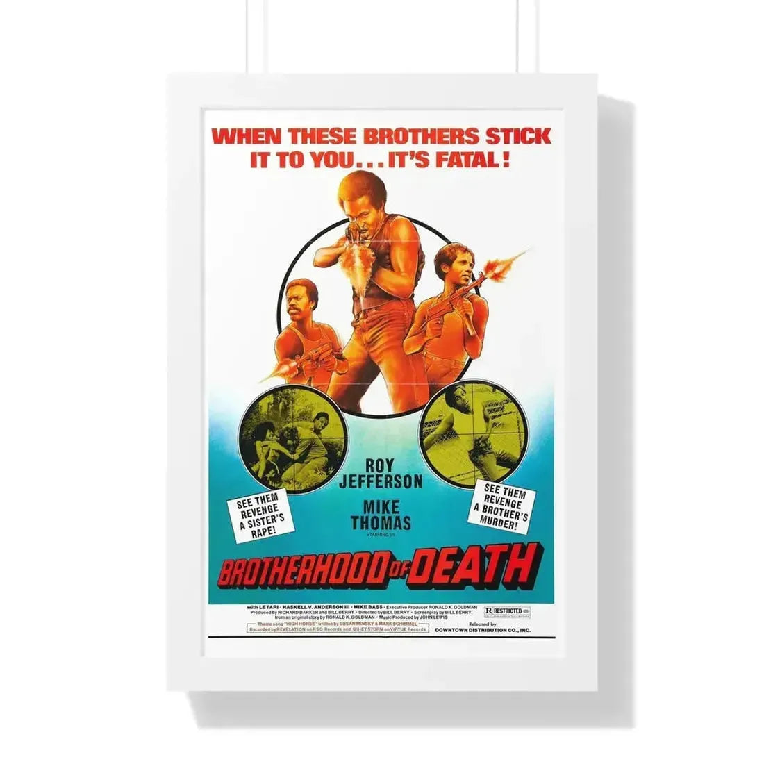 BROTHERHOOD OF DEATH 1976 - Framed Movie Poster - The Sticker Space