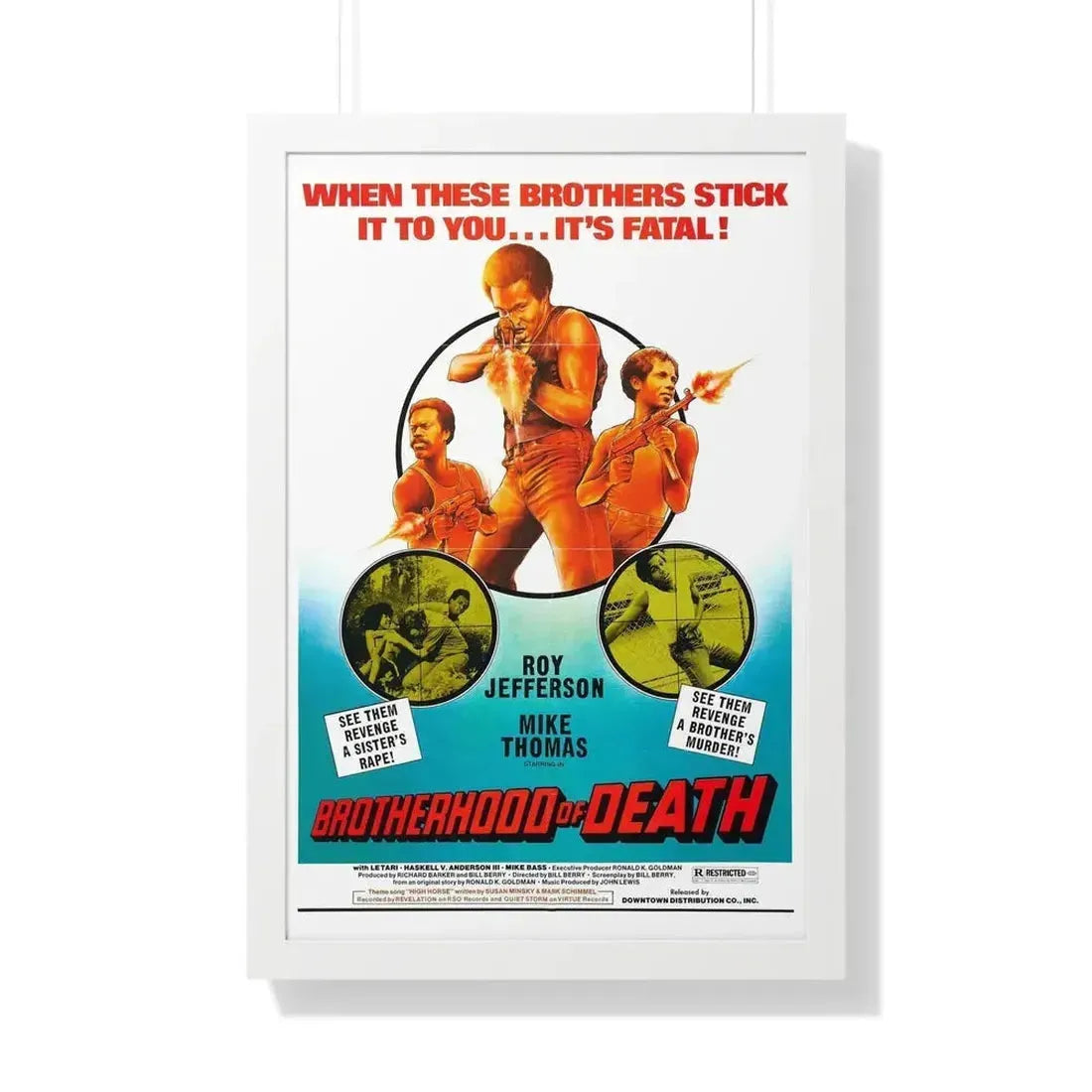 BROTHERHOOD OF DEATH 1976 - Framed Movie Poster - The Sticker Space
