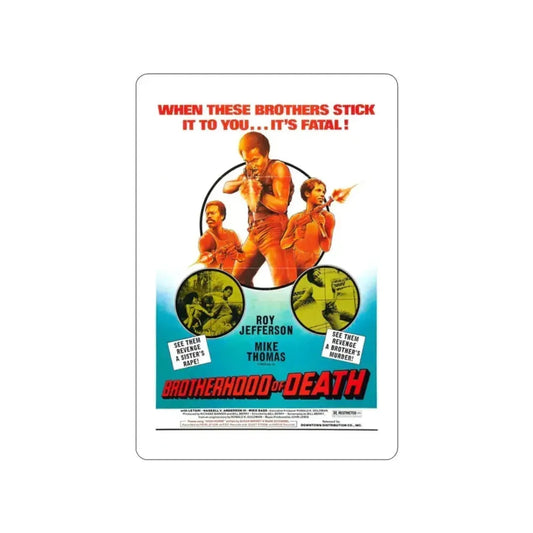 BROTHERHOOD OF DEATH 1976 Movie Poster STICKER Vinyl Die-Cut Decal 2 Inch - The Sticker Space