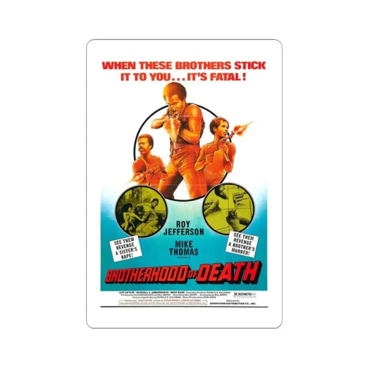 BROTHERHOOD OF DEATH 1976 Movie Poster - STICKER Vinyl Kiss-Cut Decal 2 Inch White - The Sticker Space
