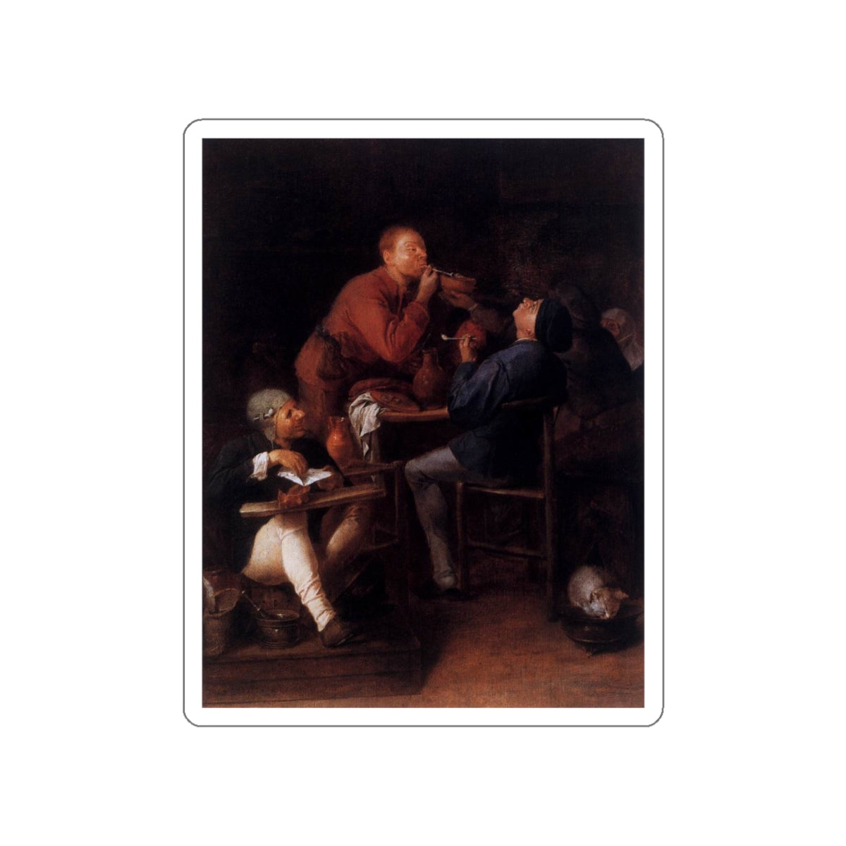 BROUWER, Adriaen - Peasants of Moerdyck (Artwork) STICKER Vinyl Die-Cut Decal-White-The Sticker Space