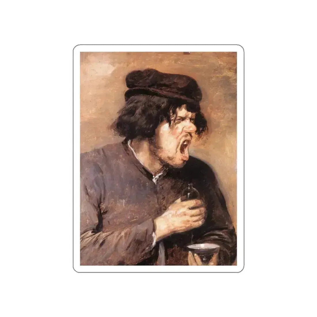 BROUWER, Adriaen - The Bitter Draught (Artwork) STICKER Vinyl Die-Cut Decal White Die-Cut 2 Inch - The Sticker Space