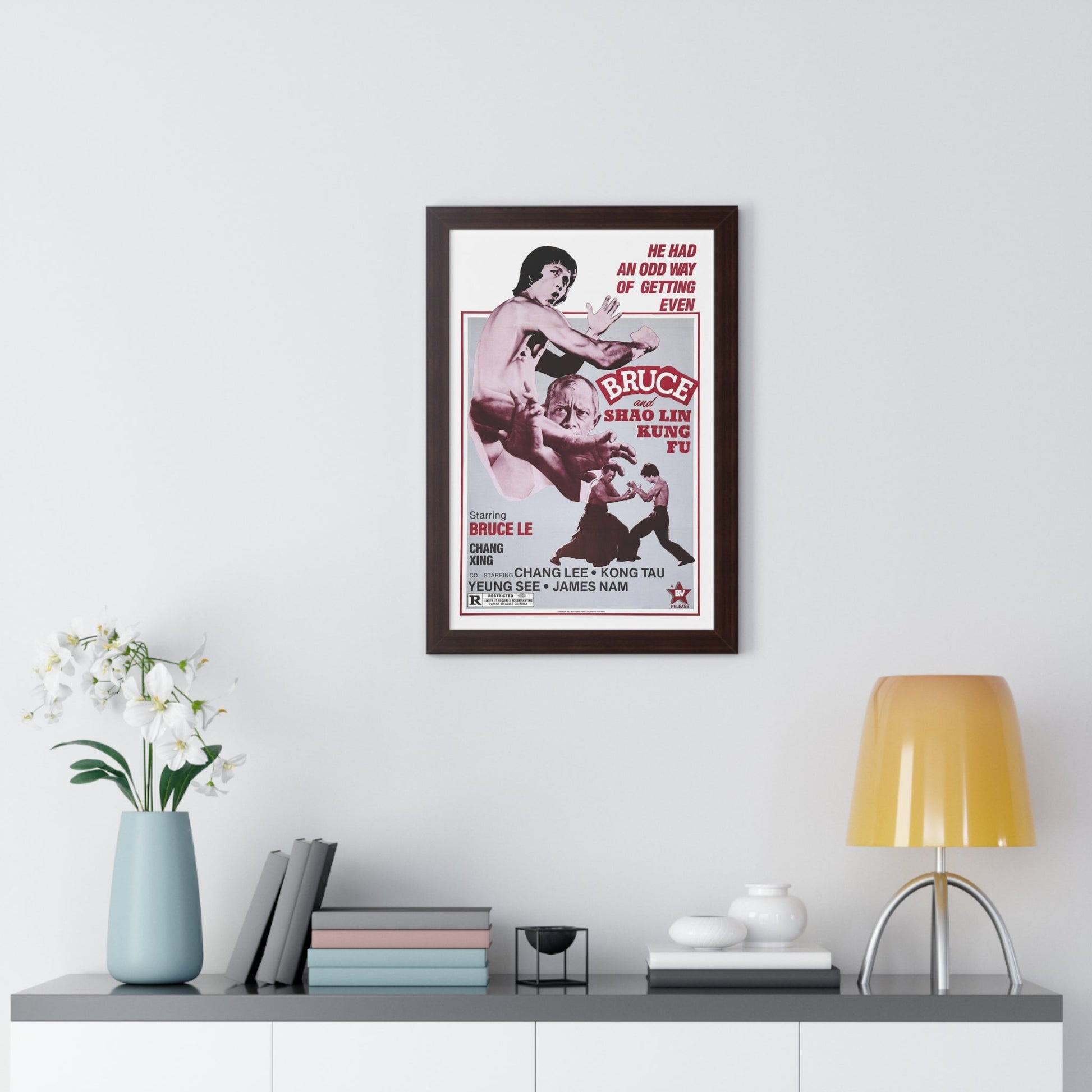 BRUCE AND SHAOLIN KUNG FU 1977 - Framed Movie Poster-The Sticker Space