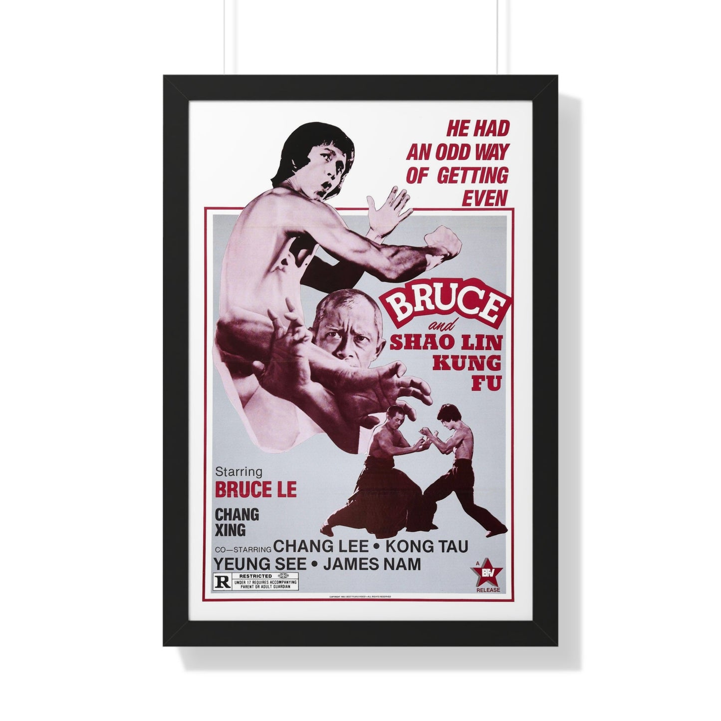 BRUCE AND SHAOLIN KUNG FU 1977 - Framed Movie Poster-20" x 30"-The Sticker Space