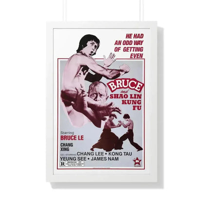 BRUCE AND SHAOLIN KUNG FU 1977 - Framed Movie Poster 20" x 30" White - The Sticker Space