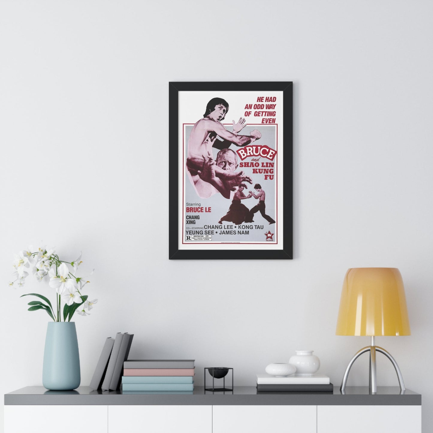 BRUCE AND SHAOLIN KUNG FU 1977 - Framed Movie Poster-The Sticker Space