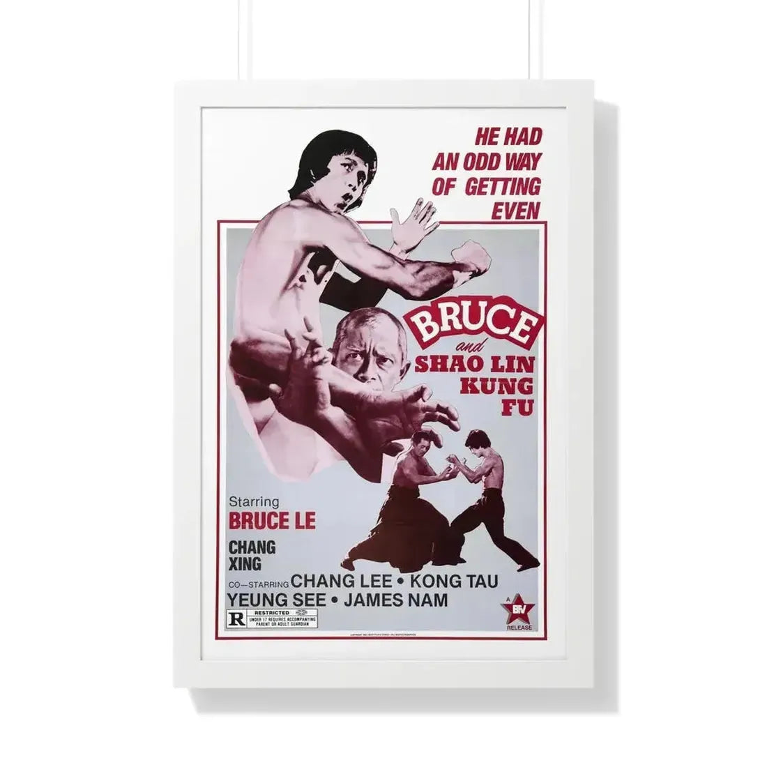 BRUCE AND SHAOLIN KUNG FU 1977 - Framed Movie Poster - The Sticker Space