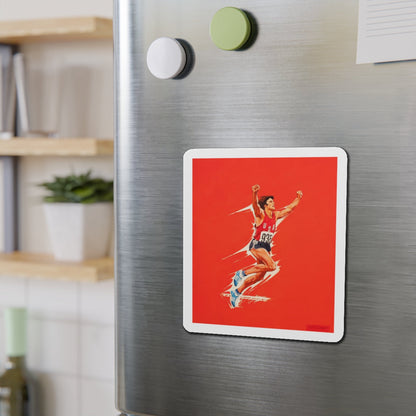 Bruce Jenner, Olympic Decathlon winner, Wheaties cereal box illustration, 1976 (Magazine Illustration) Refrigerator Magnet-The Sticker Space