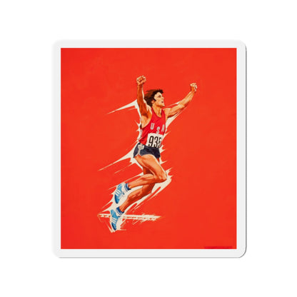 Bruce Jenner, Olympic Decathlon winner, Wheaties cereal box illustration, 1976 (Magazine Illustration) Refrigerator Magnet-2" x 2"-The Sticker Space