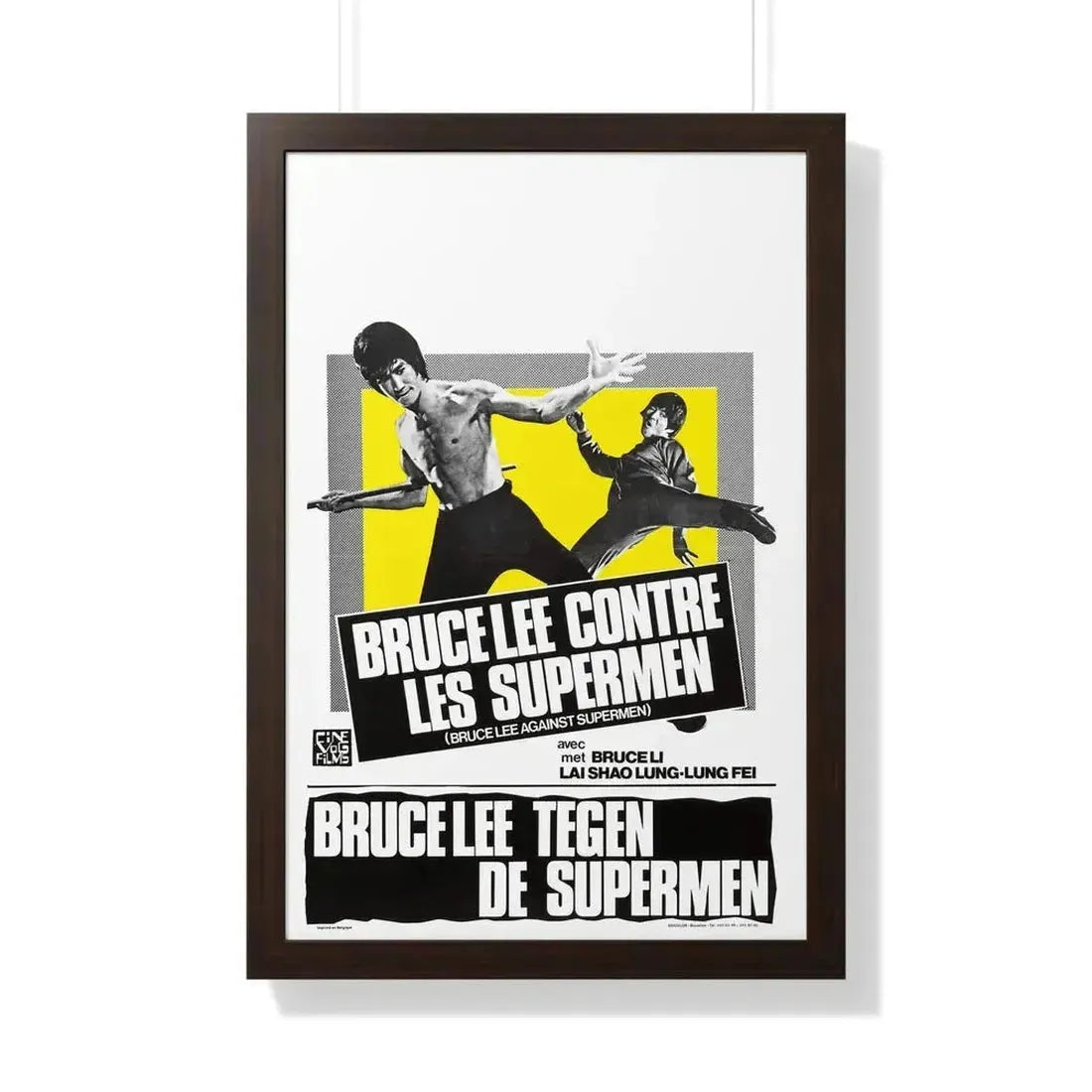 BRUCE LEE AGAINST SUPERMEN (BELGIAN) 1975 - Framed Movie Poster - The Sticker Space