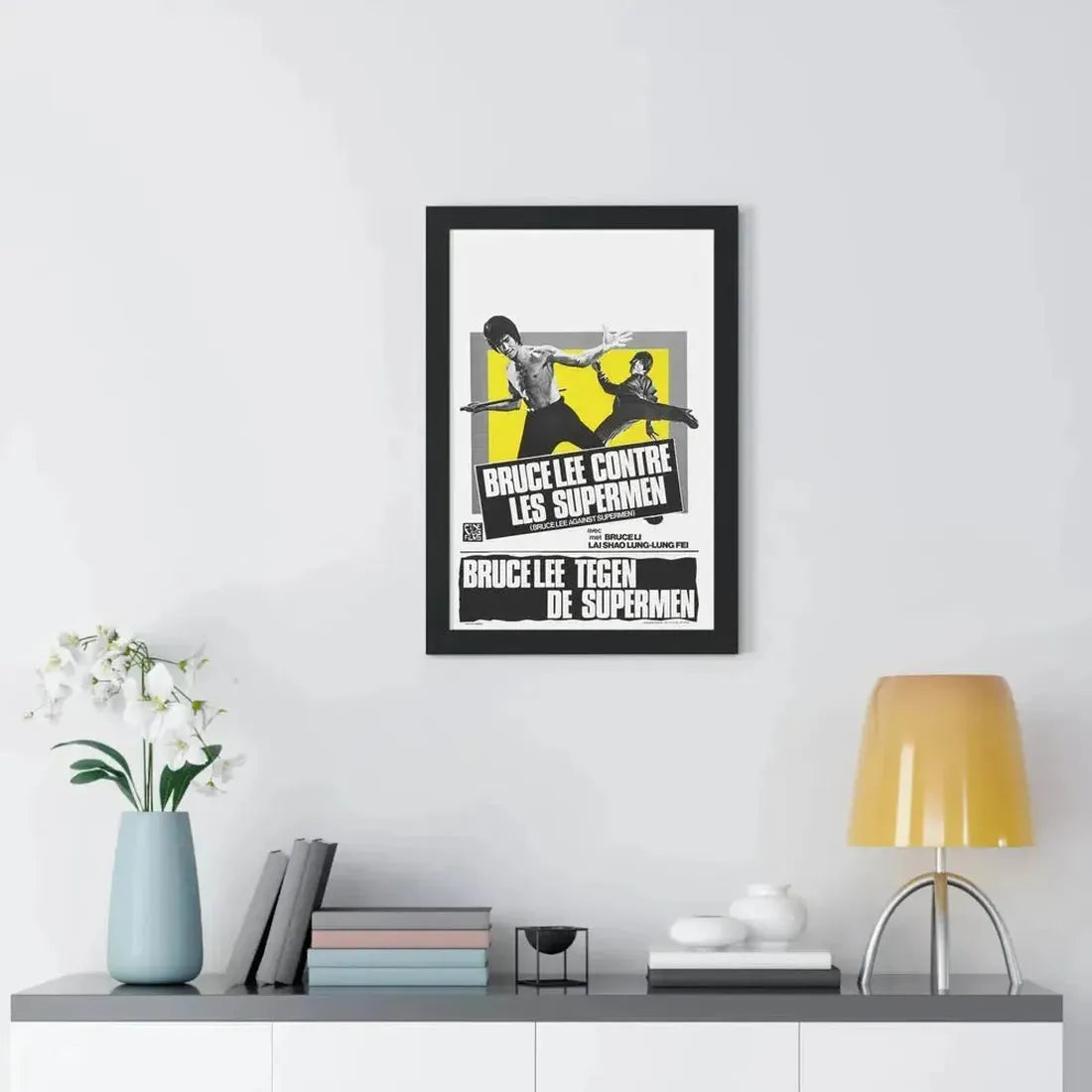 BRUCE LEE AGAINST SUPERMEN (BELGIAN) 1975 - Framed Movie Poster - The Sticker Space