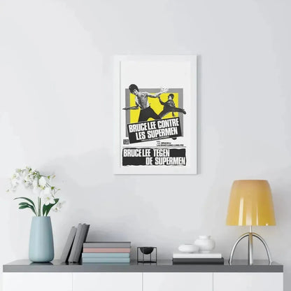 BRUCE LEE AGAINST SUPERMEN (BELGIAN) 1975 - Framed Movie Poster - The Sticker Space