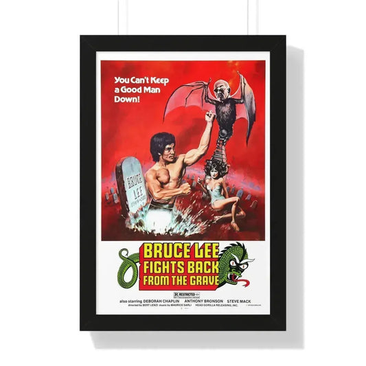 BRUCE LEE FIGHTS BACK FROM THE GRAVE 1976 - Framed Movie Poster 16″ x 24″ Black - The Sticker Space