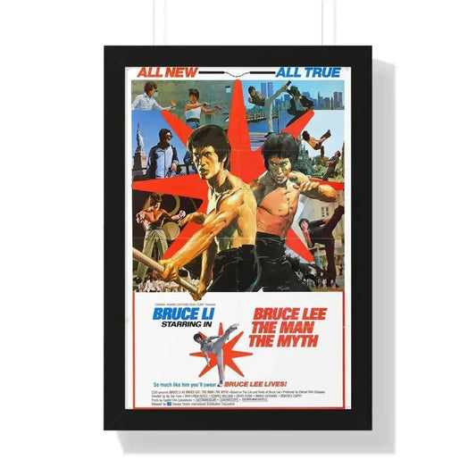 BRUCE LEE, THE MAN, THE MYTH 1976 - Framed Movie Poster 16″ x 24″ Black - The Sticker Space