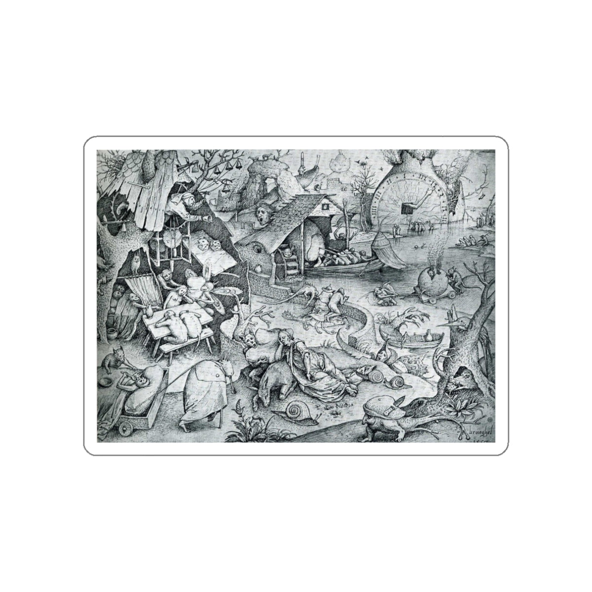 BRUEGEL, Pieter the Elder - 9 (Artwork) STICKER Vinyl Die-Cut Decal-White-The Sticker Space