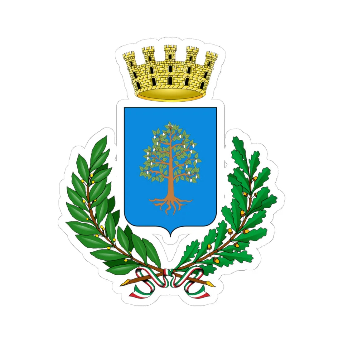 Brugherio-Stemma (Italy) (Coat of Arms) STICKER Vinyl Kiss-Cut Decal 4 Inch White - The Sticker Space