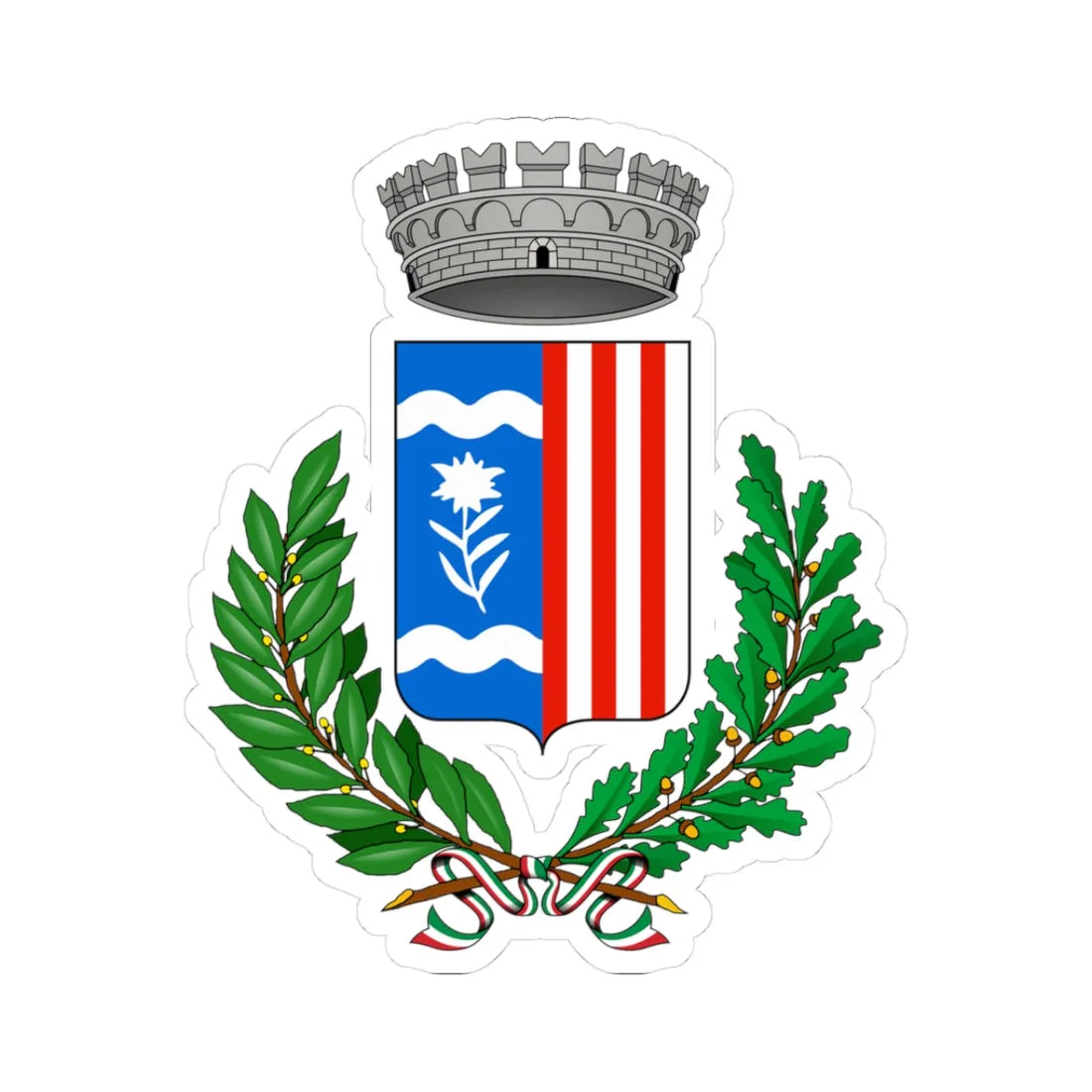 Brumano-Stemma (Italy) (Coat of Arms) STICKER Vinyl Kiss-Cut Decal 3 Inch White - The Sticker Space