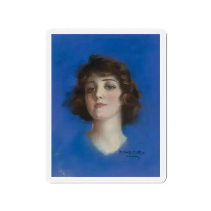 Brunette Beauty (Magazine Illustration) Refrigerator Magnet 2 Inch Die-Cut - The Sticker Space