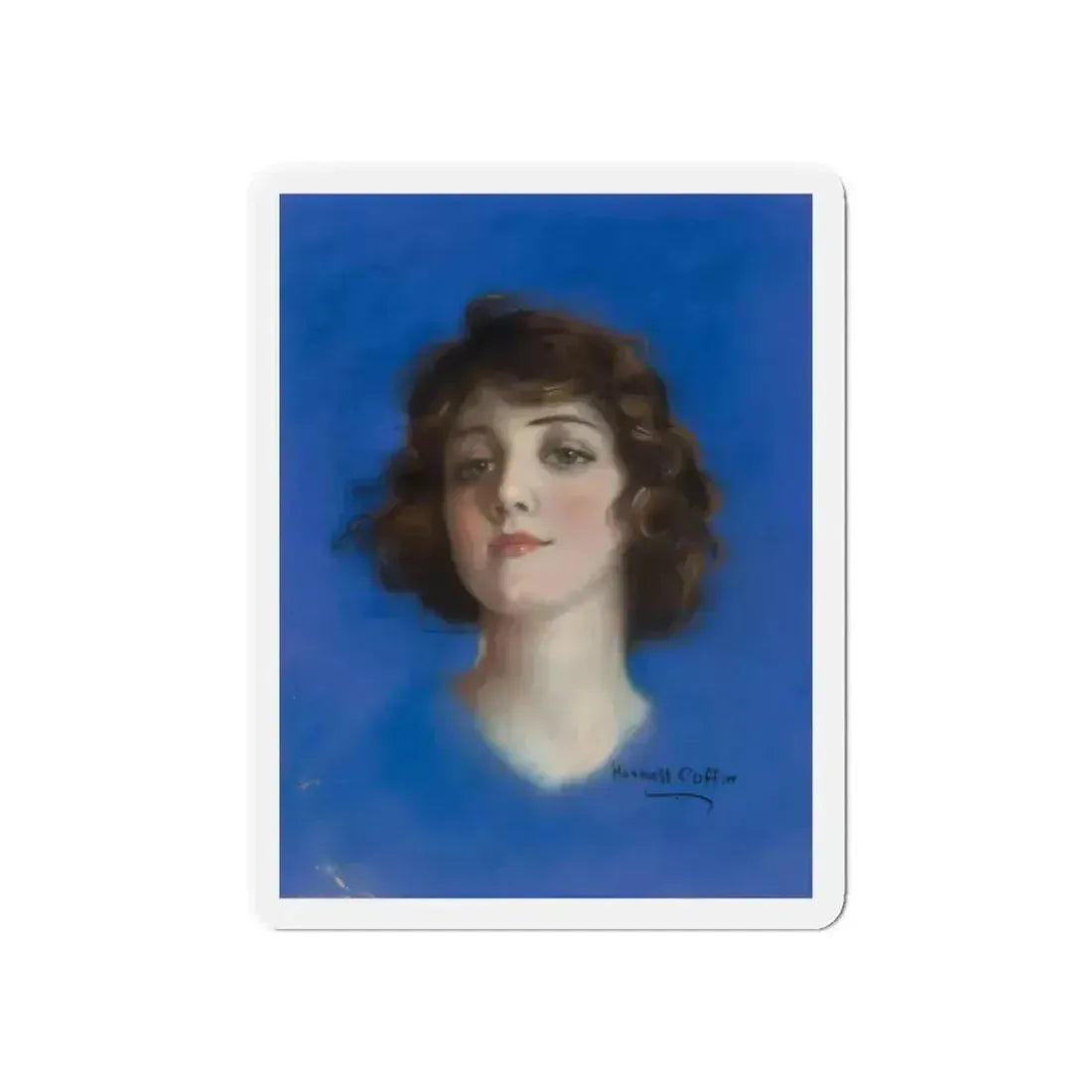 Brunette Beauty (Magazine Illustration) Refrigerator Magnet 3 Inch Die-Cut - The Sticker Space