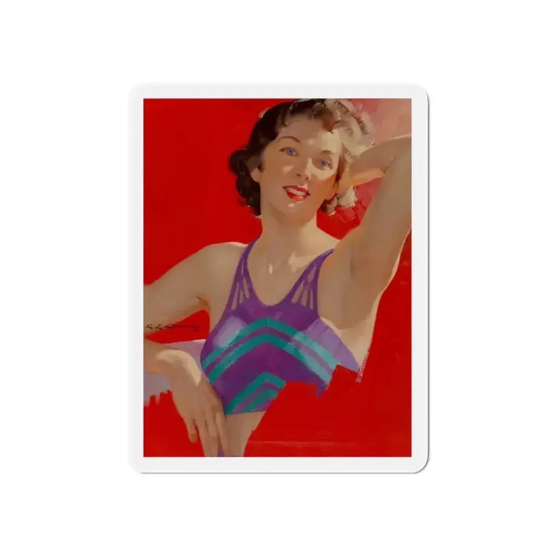 Brunette Beauty, unpublished Redbook cover (Magazine Illustration) Refrigerator Magnet - The Sticker Space