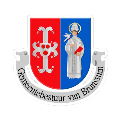 Brunssum wapen (Netherlands) (Coat of Arms) STICKER Vinyl Kiss-Cut Decal 4 Inch White - The Sticker Space