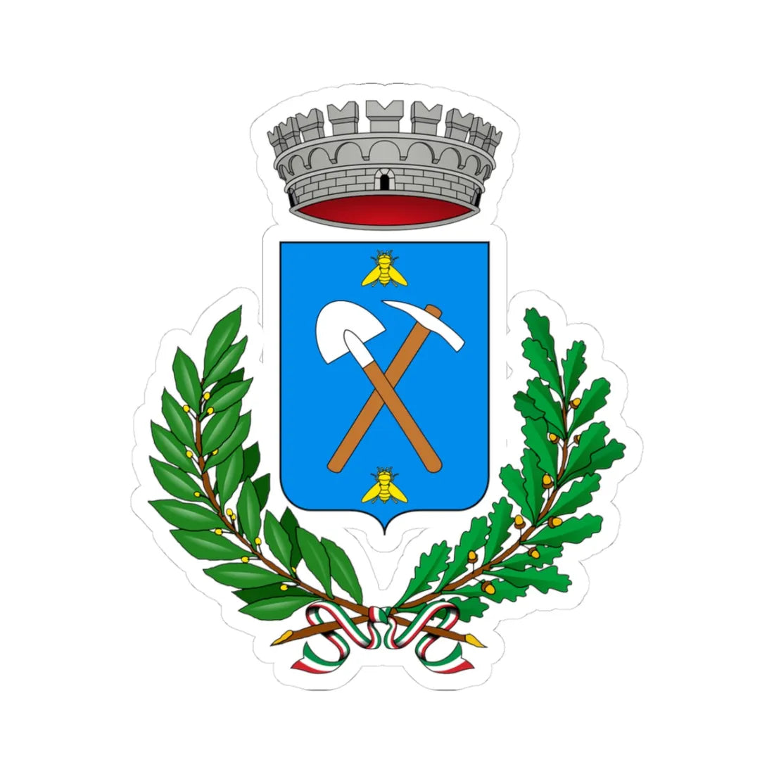 Brusaporto-Stemma (Italy) (Coat of Arms) STICKER Vinyl Kiss-Cut Decal 3 Inch White - The Sticker Space