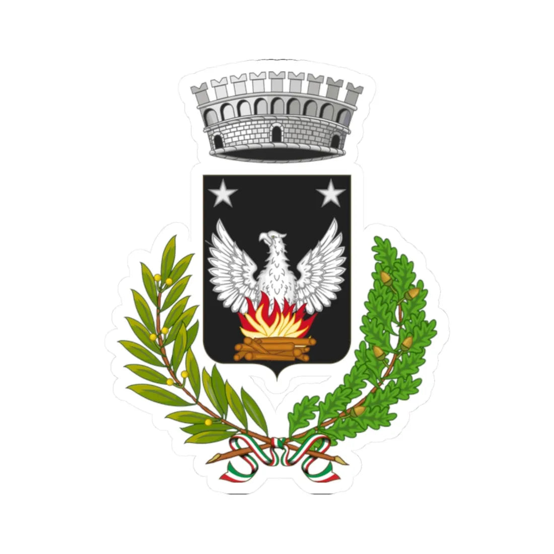 Brusasco-Stemma (Italy) (Coat of Arms) STICKER Vinyl Kiss-Cut Decal 2 Inch White - The Sticker Space