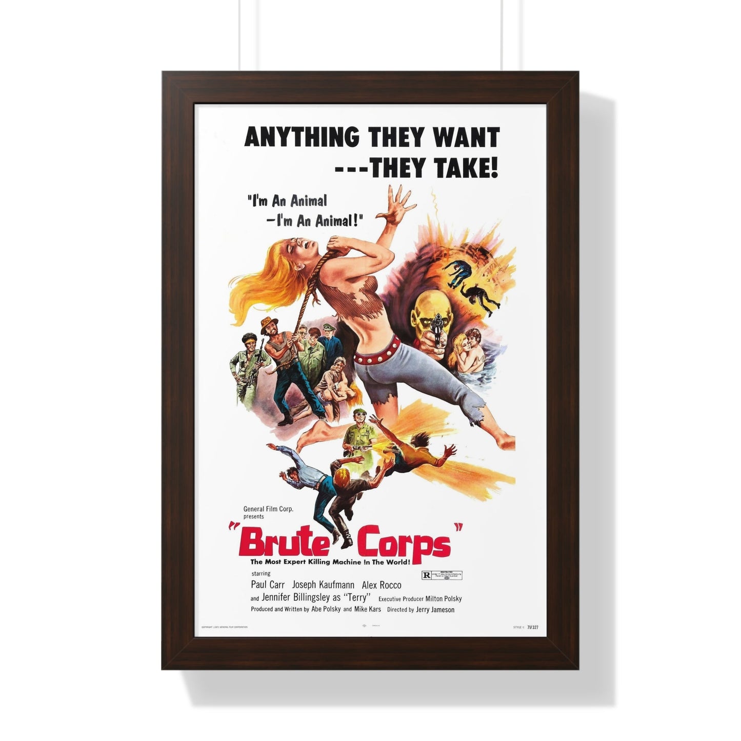 BRUTE CORPS 1971 - Framed Movie Poster-16″ x 24″-The Sticker Space