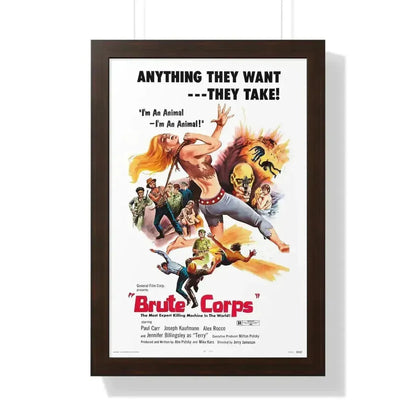 BRUTE CORPS 1971 - Framed Movie Poster 16″ x 24″ Walnut - The Sticker Space