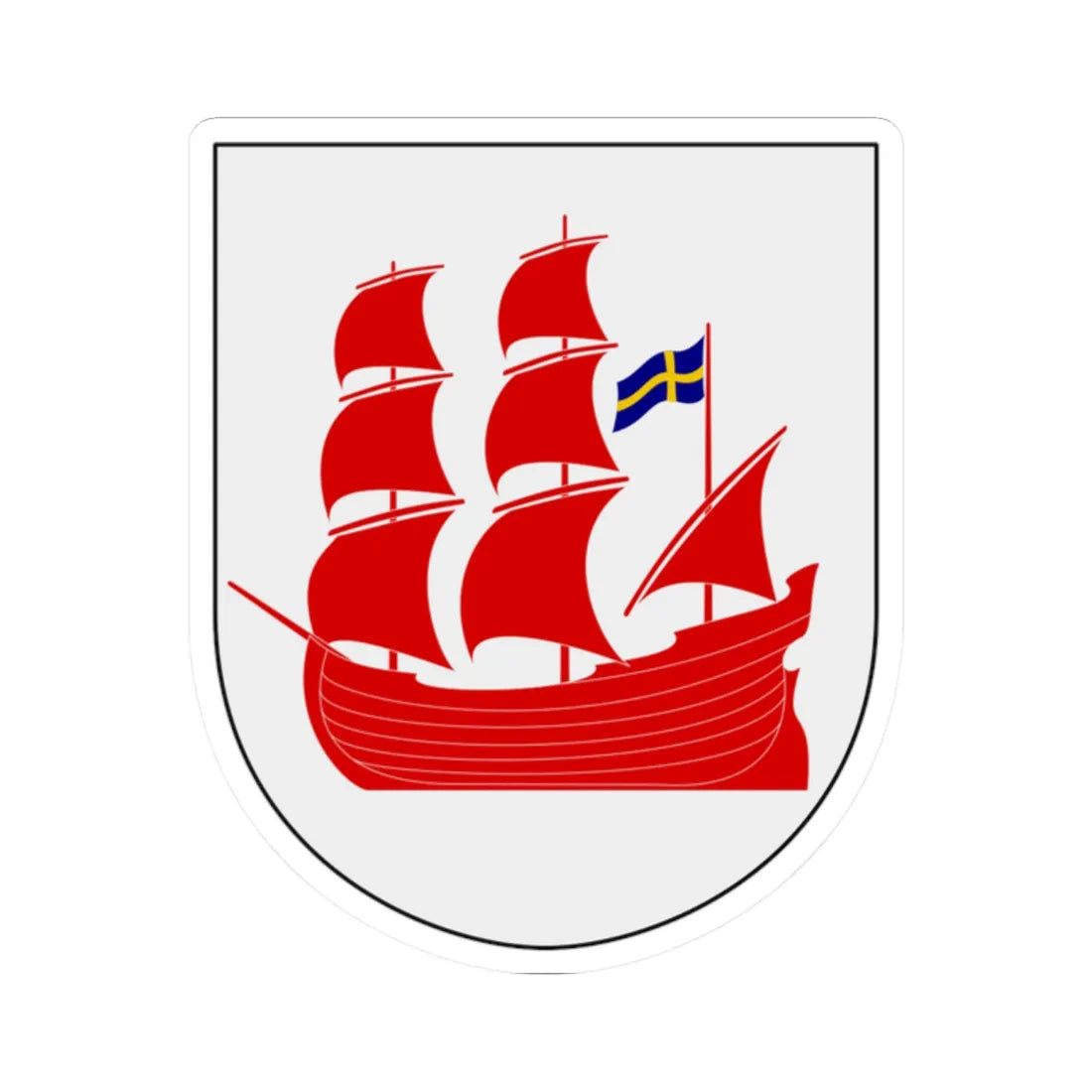 Båstad vapen (Sweden) (Coat of Arms) STICKER Vinyl Kiss-Cut Decal 2 Inch White - The Sticker Space