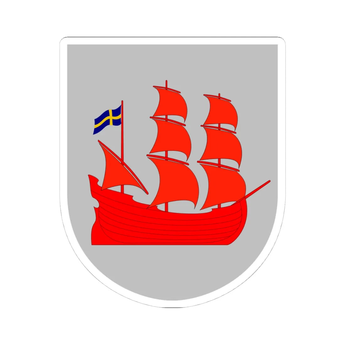 Båstad-vapen (Sweden) (Coat of Arms) STICKER Vinyl Kiss-Cut Decal 4 Inch White - The Sticker Space