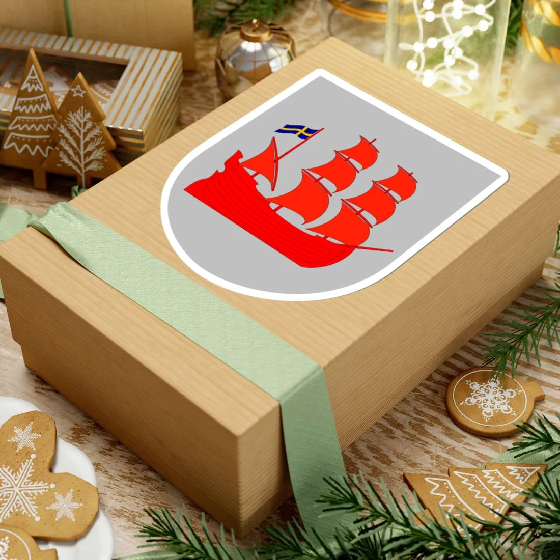 Båstad-vapen (Sweden) (Coat of Arms) STICKER Vinyl Kiss-Cut Decal - The Sticker Space