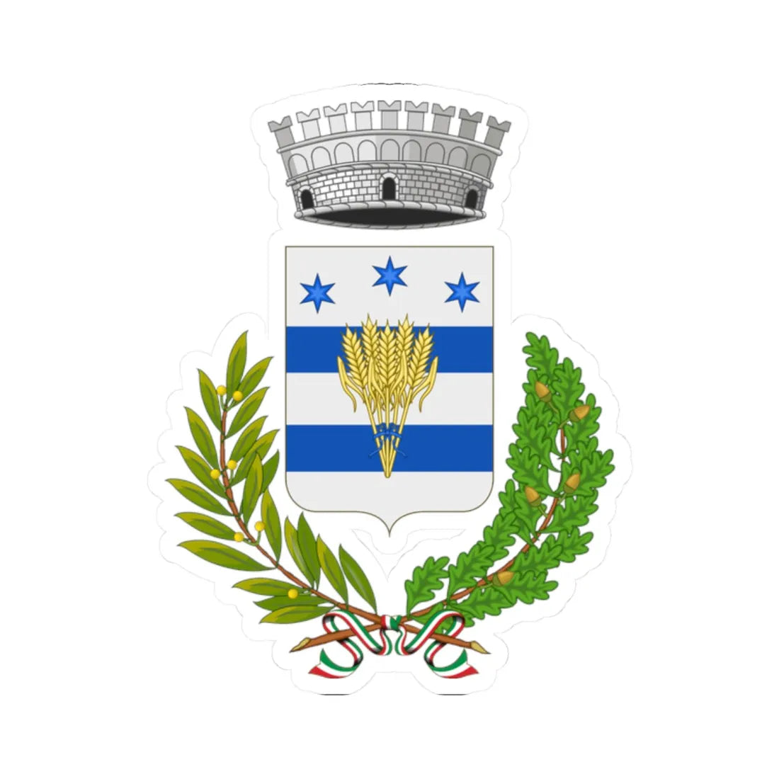 Bubbiano-Stemma (Italy) (Coat of Arms) STICKER Vinyl Kiss-Cut Decal 2 Inch White - The Sticker Space