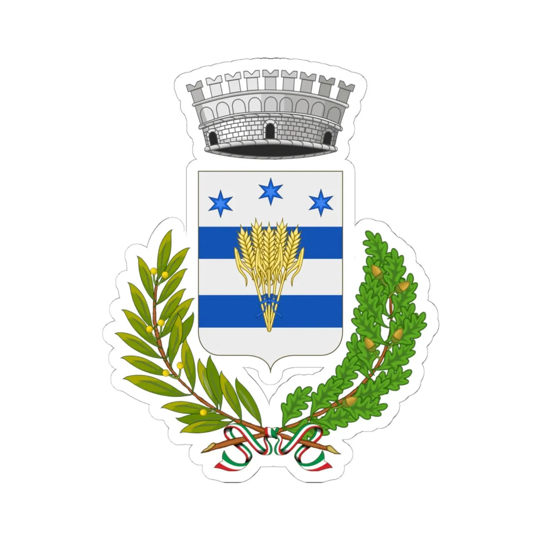 Bubbiano-Stemma (Italy) (Coat of Arms) STICKER Vinyl Kiss-Cut Decal 6 Inch White - The Sticker Space