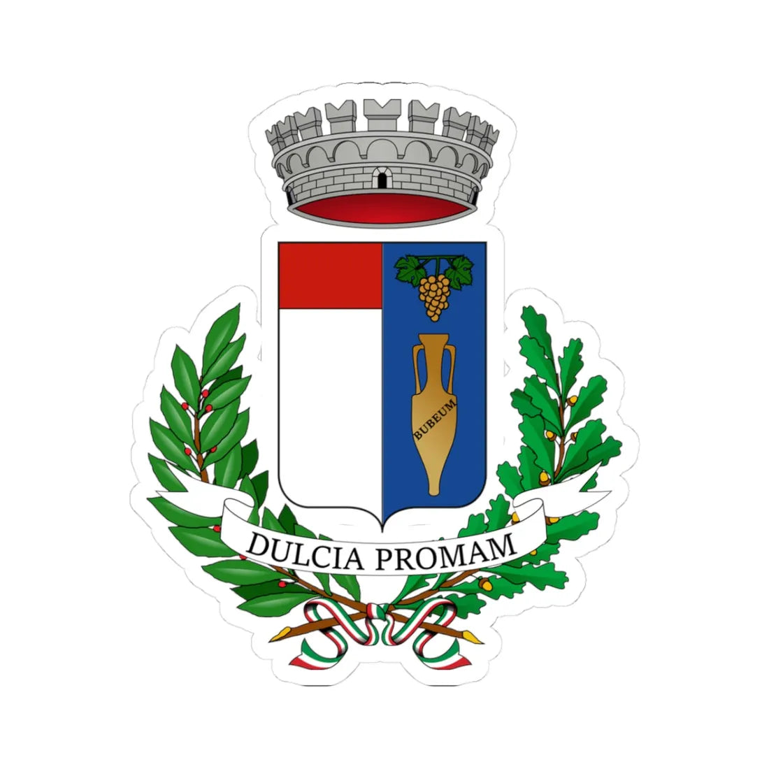 Bubbio-Stemma (Italy) (Coat of Arms) STICKER Vinyl Kiss-Cut Decal 3 Inch White - The Sticker Space