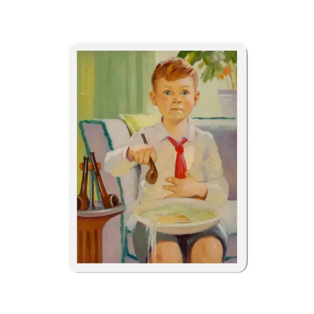 Bubble Pipe (Magazine Illustration) Refrigerator Magnet 2 Inch Die-Cut - The Sticker Space