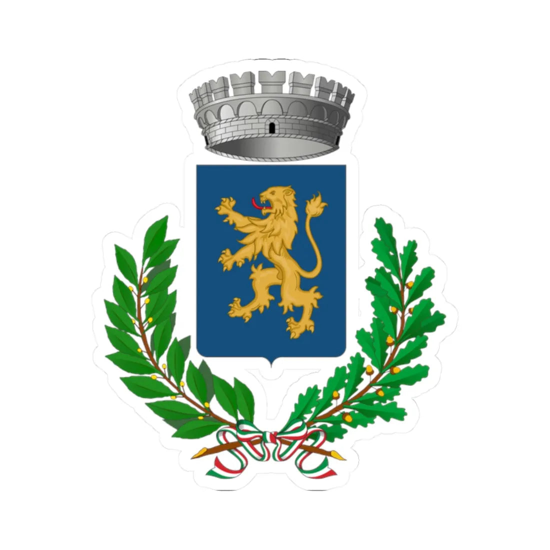 Bucchianico-Stemma (Italy) (Coat of Arms) STICKER Vinyl Kiss-Cut Decal 2 Inch White - The Sticker Space