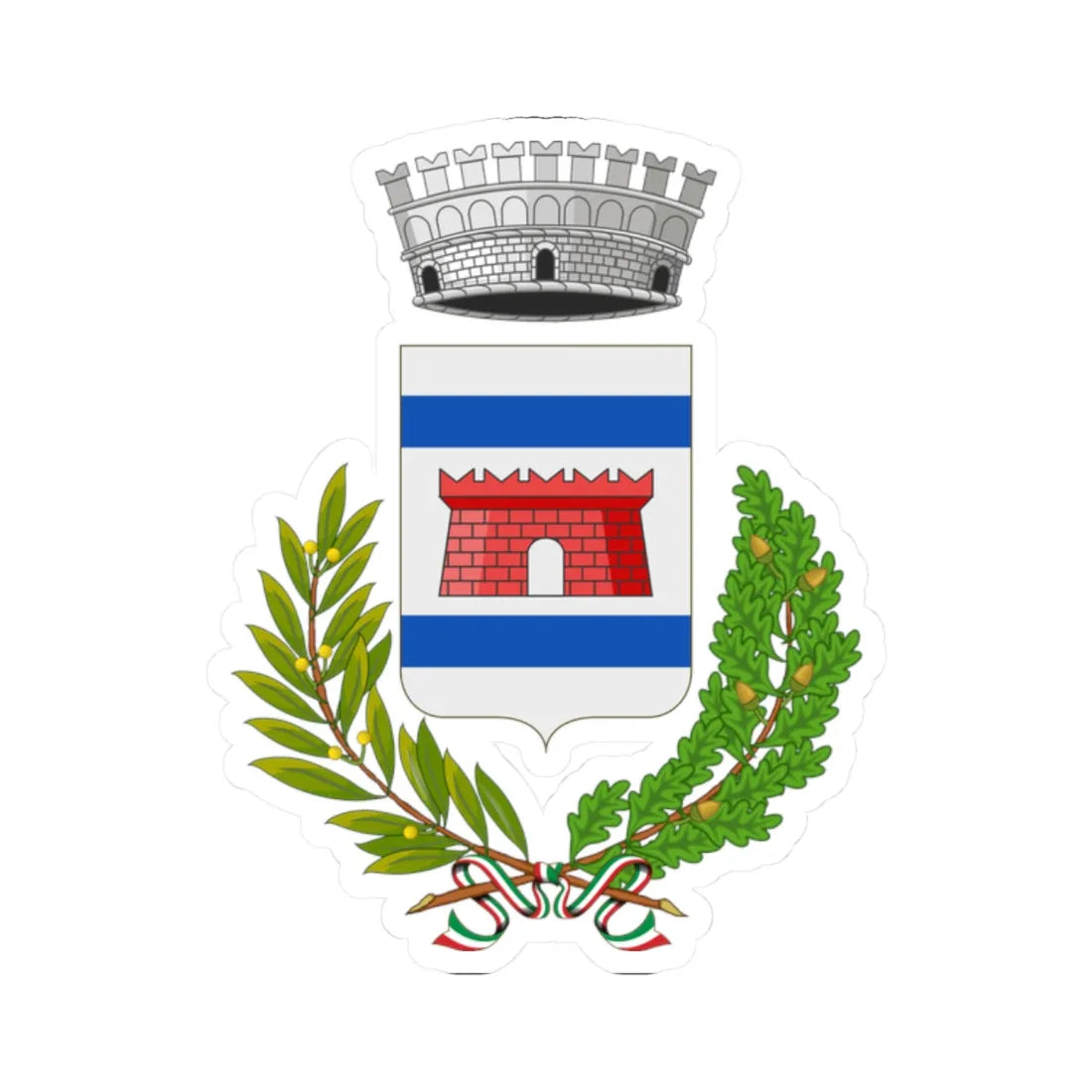 Buccinasco-Stemma (Italy) (Coat of Arms) STICKER Vinyl Kiss-Cut Decal 2 Inch White - The Sticker Space