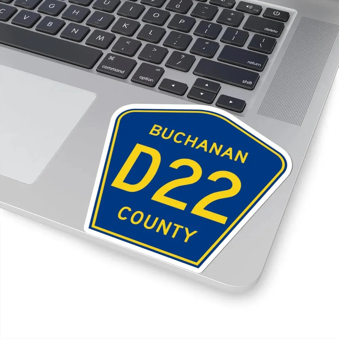 Buchanan County Route D22 IA (Iowa) (Road Sign) STICKER Vinyl Kiss-Cut Decal - The Sticker Space