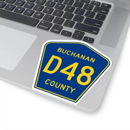 Buchanan County Route D48 IA (Iowa) (Road Sign) STICKER Vinyl Kiss-Cut Decal - The Sticker Space