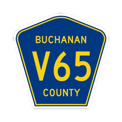 Buchanan County Route V65 IA (Iowa) (Road Sign) STICKER Vinyl Kiss-Cut Decal 3 Inch White - The Sticker Space