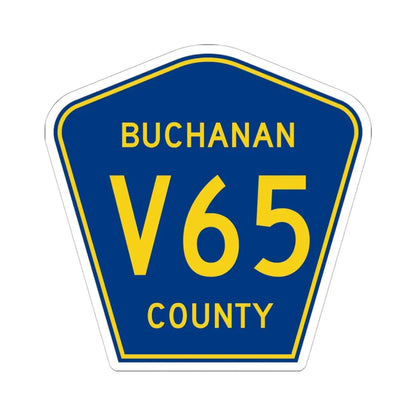 Buchanan County Route V65 IA (Iowa) (Road Sign) STICKER Vinyl Kiss-Cut Decal 6 Inch White - The Sticker Space