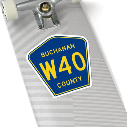 Buchanan County Route W40 IA (Iowa) (Road Sign) STICKER Vinyl Kiss-Cut Decal - The Sticker Space