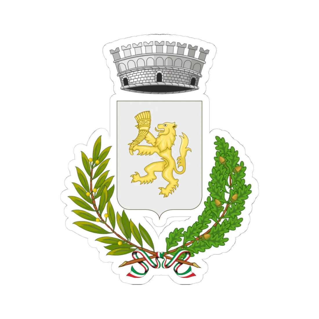 Bucine-Stemma (Italy) (Coat of Arms) STICKER Vinyl Kiss-Cut Decal 4 Inch White - The Sticker Space