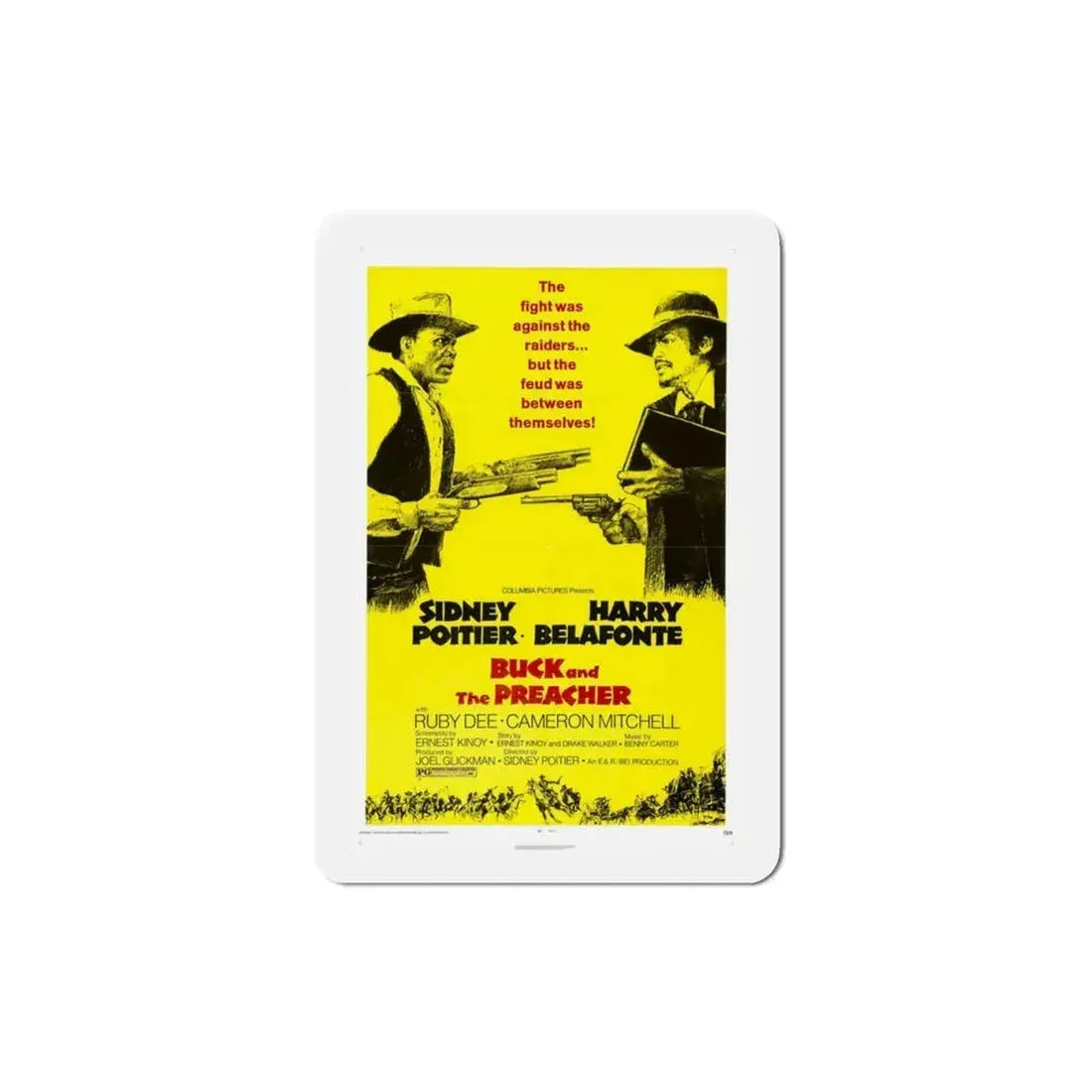 Buck and the Preacher 1972 Movie Poster Refrigerator Magnet 3 Inch - The Sticker Space