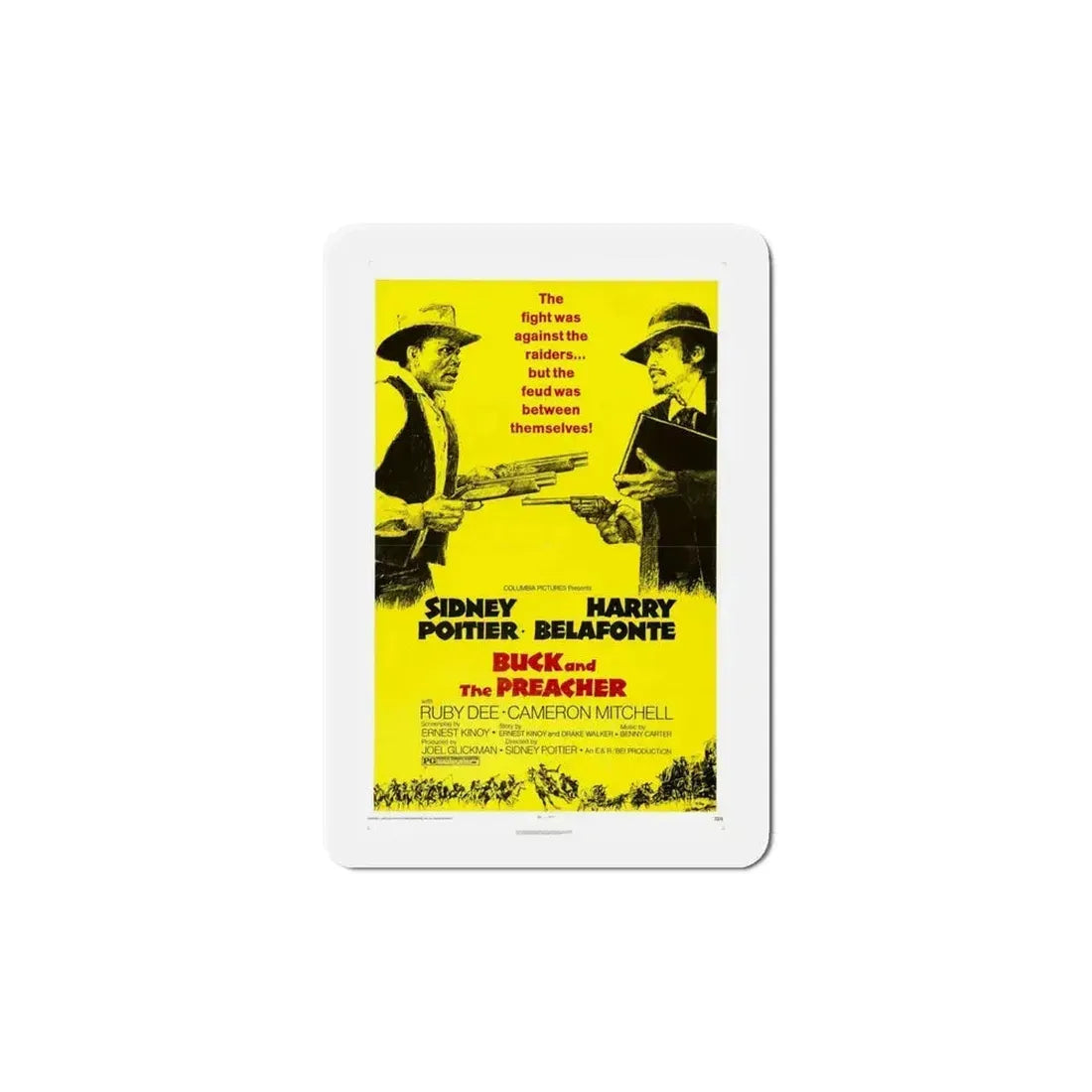 Buck and the Preacher 1972 Movie Poster Refrigerator Magnet 6 Inch - The Sticker Space